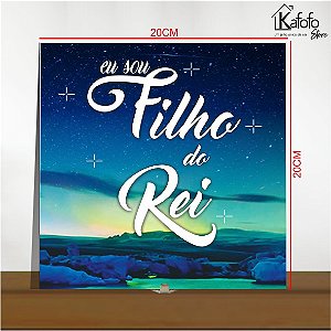 Azulejo decorativo eu sou filho do Rei - quadrinho gospel em azulejo