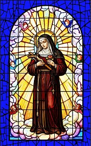 Santa Rita de Cássia estilo vitral 1,00x1,60M