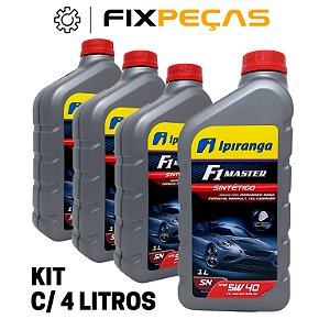 Kit 4 litros Óleo lubrificante de motor Ipiranga F1 Master Sintético 5W40 SN 502