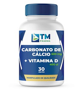 Carbonato de Cálcio 600mg + Vitamina D 400UI 30 Cápsulas