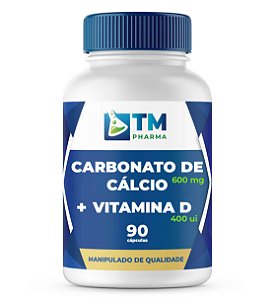 Carbonato de Cálcio 600mg + Vitamina D 400UI 90 Cápsulas