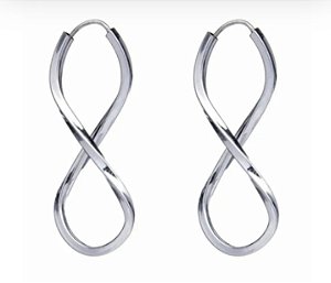Brincos argola torcida infinito em prata 925