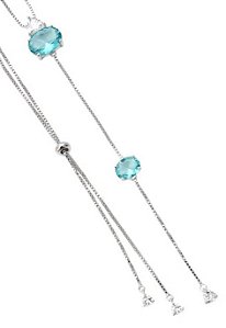 Colar gravatinha regulável com cristais topázio