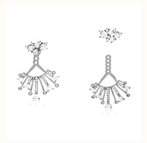 Brincos ear jacket sol com zircônias cristal