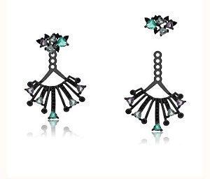 Brincos ear jacket sol com zircônias color