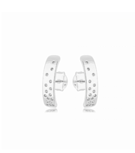 Brincos ear hook cravejados com zircônias cristal