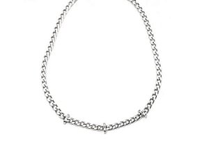 Colar corrente detalhes cravejados com zircônias cristal