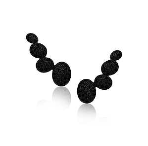 Brincos ear cuff quatro bolinhas cravejadas com zircônias negras