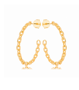 Brincos argola aberta elos corrente