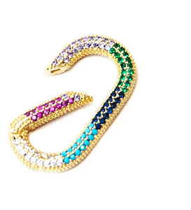 Pingente retangular cravejado com zircônias color