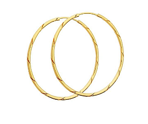 Brincos argola torcida 40 mm fecho passante