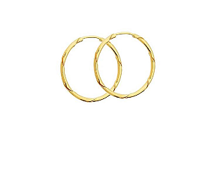 Brincos argola torcida 25 mm fecho passante