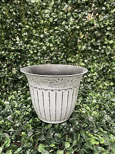 Vaso Polipropileno Branco Trabalhado Pequeno
