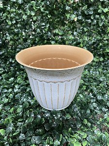 Vaso Polipropileno Branco Trabalhado Pequeno