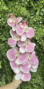 Galho de Orquídea Rosa Silicone