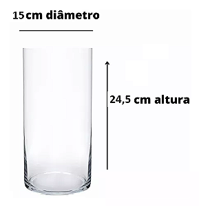 Tubo de Vidro Grosso 24,5 cm x 15 cm