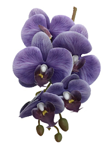 Galho de Orquídea Roxa Silicone P 70 cm