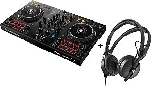 KIT DJ Controlador Pioneer DDJ 400 com RekordBox + Fone Sennheiser HD25 Plus para DJs