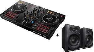KIT DJ Controlador Pioneer DDJ 400 com RekordBox + Par de Caixa de Som Pioneer DM40 Preto