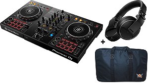 KIT DJ Controlador Pioneer DDJ 400 + Fone Pioneer HDJ X5 Preto + BAG Mochila Para Transporte