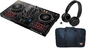 KIT DJ Controlador Pioneer DDJ 400 + Fone Pioneer HDJ S7 Preto + BAG Mochila Para Transporte