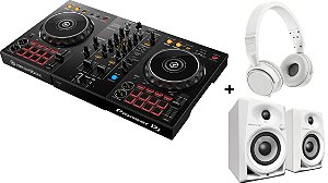 KIT DJ Controlador Pioneer DDJ 400 + Fone Pioneer HDJ-S7 Branco + Caixas de Som Pioneer DM40W
