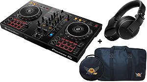 KIT DJ Controlador Pioneer DDJ 400 + Fone Pioneer HDJ X5 Preto +  BAG Para Controlador e Fone Dj