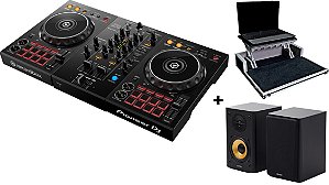 KIT DJ Controlador Pioneer DDJ 400 + Caixas Edifier R1000T4 Preto + Case Para Transporte
