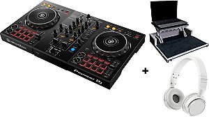 KIT DJ Controlador Pioneer DDJ 400 Com RecordBox + Case Para Transporte + Fone Pioneer HDJ S7 Branco