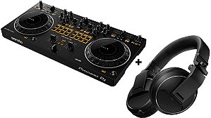 Kit Controlador Pioneer DJ DDJ-REV1 Com 2 Canais + Fone Pioneer HDJ X5 Preto