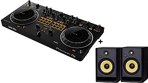 Kit Controlador Pioneer DJ DDJ-REV1 Com 2 Canais + Caixas de Som Monitores KRK Rokit 8 Rp8 G4