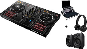 KIT DJ Controlador Pioneer DDJ 400 + Fone Pioneer HDJ-S7 Preto + Caixas de Som Pioneer DM40 Preto  + Case Para Transporte