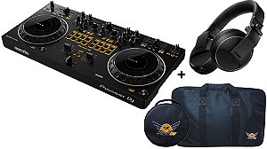 Kit Controlador Pioneer DJ DDJ-REV1 Com 2 Canais + Fone Pioneer HDJ X5 Preto + BAG Para Controlador e Fone Dj
