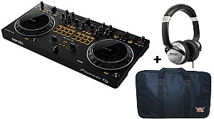 Kit Controlador Pioneer DJ DDJ-REV1 Com 2 Canais + Fone Numark HF 125 + Bag Global DJs Para Controladoras