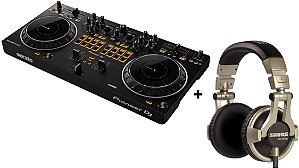 Kit Controlador Pioneer DJ DDJ-REV1 Com 2 Canais + Fone Shure SRH750 DJ
