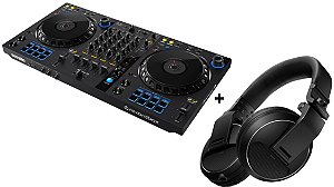 KIT DJ Controlador Pioneer 4 Canais DDJ FLX6 + Fone Pioneer HDJ X5 Black