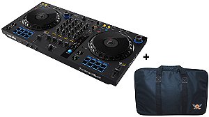KIT DJ Controlador Pioneer 4 Canais DDJ FLX6 + Bag Global DJs Para Transporte