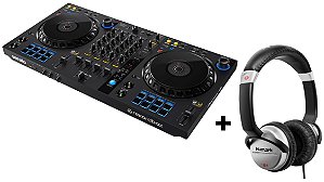 KIT DJ Controlador Pioneer 4 Canais DDJ FLX6 + Fone Numark HF125