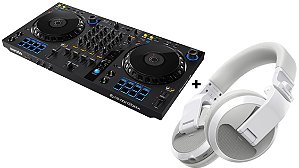 KIT DJ Controlador Pioneer 4 Canais DDJ FLX6 + Fone Pioneer HDJ X5 BT Branco