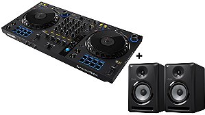KIT DJ Controlador Pioneer 4 Canais DDJ FLX6 + Par de Monitor de Áudio Ativo Pioneer S-DJ60X