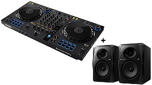 KIT DJ Controlador Pioneer 4 Canais DDJ FLX6 + Par De Caixas De Som Monitor De Áudio Ativo Pioneer VM-70 Preto