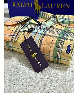 Camisa Manga longa Ralph Lauren Masculina Custom fit Xadrex Americano