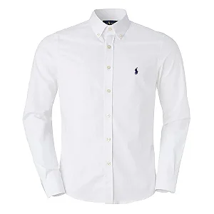 Camisa Ralph Lauren Masculina Oxford Regular Fit Branca