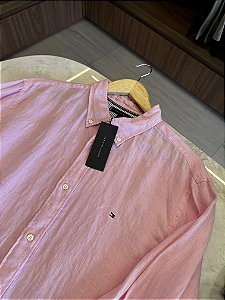 Camisa de Linho Tommy Hilfiger Cor Rosa clara