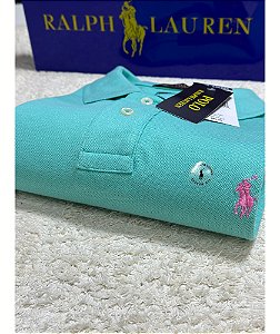 Camisa Polo Ralph Lauren Custom Fit Cor verde água