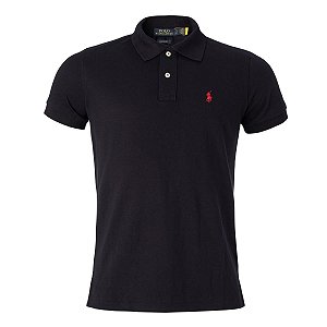 Camisa Polo Ralph Lauren Custom Fit Preta