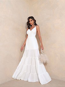 Vestido Longo com Botões nas costas Tulum
