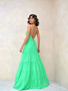 Vestido Longo com Botões nas costas Tulum