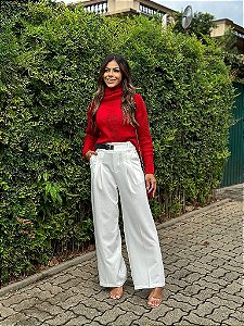 Calça Alfaiataria Cinza, Branca e Nude Melissa