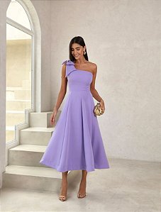 Vestido Midi Lilas com Laço Lisboa